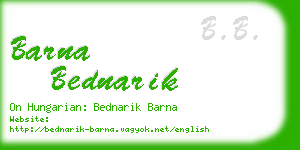 barna bednarik business card